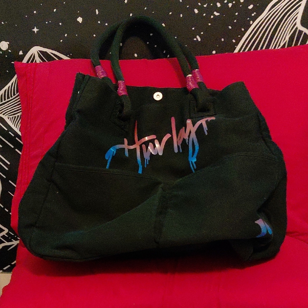Hurley Black and Blue Graffiti Tote Bag